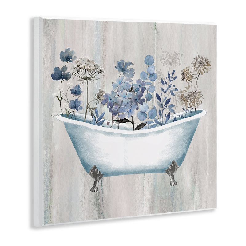 "Rustic Blue Floral Tub", art mural par Conrad Knutsen