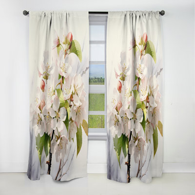 Rideau occultant translucide Apple Blossom III - 1 panneau