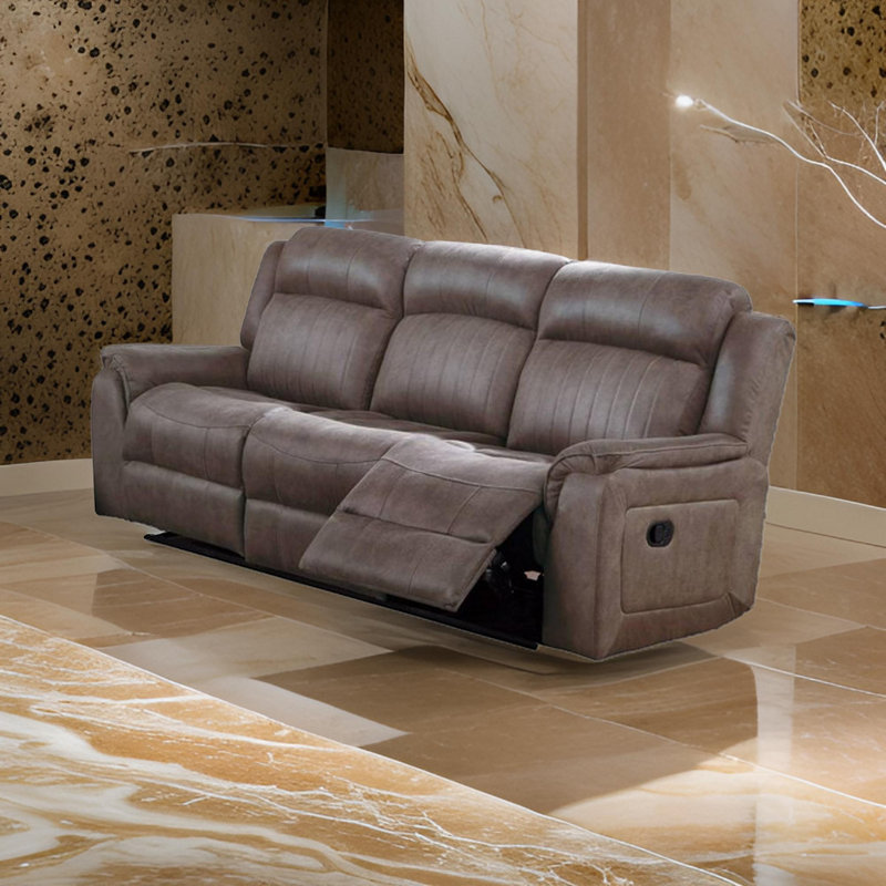 Amoakuh 83.5" Pillow top Arm Reclining Sofa, Coffee Faux Leather