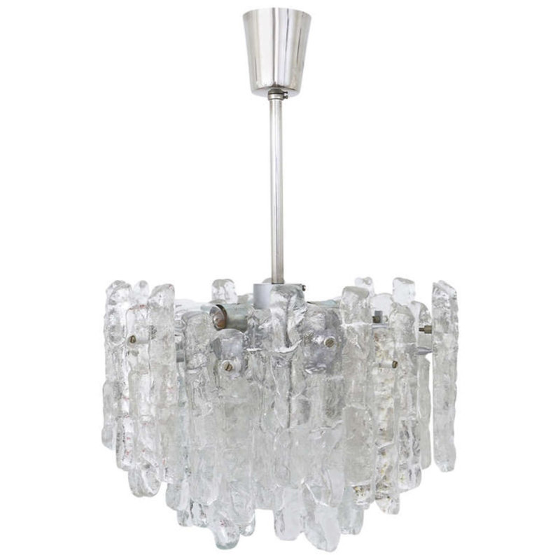 Lustre Light Ice, Verre texturé transparent, H 20 po x l 14 po x P 14 po, Bronze