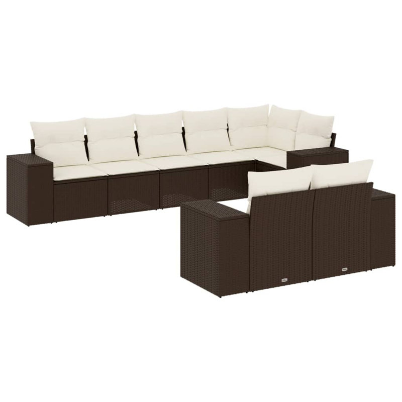  Garden Sofa Set Brown, Cream White, Cream White, Brown