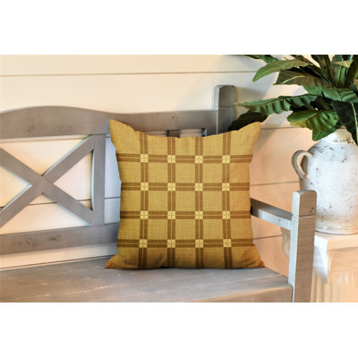 Plaid Outdoor Reversible Throw Pillow