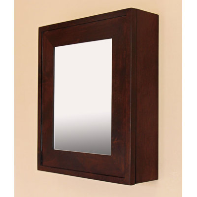 16.875'' W 19.875'' H Surface Framed Medicine Cabinet Mirror 3 Adjustable