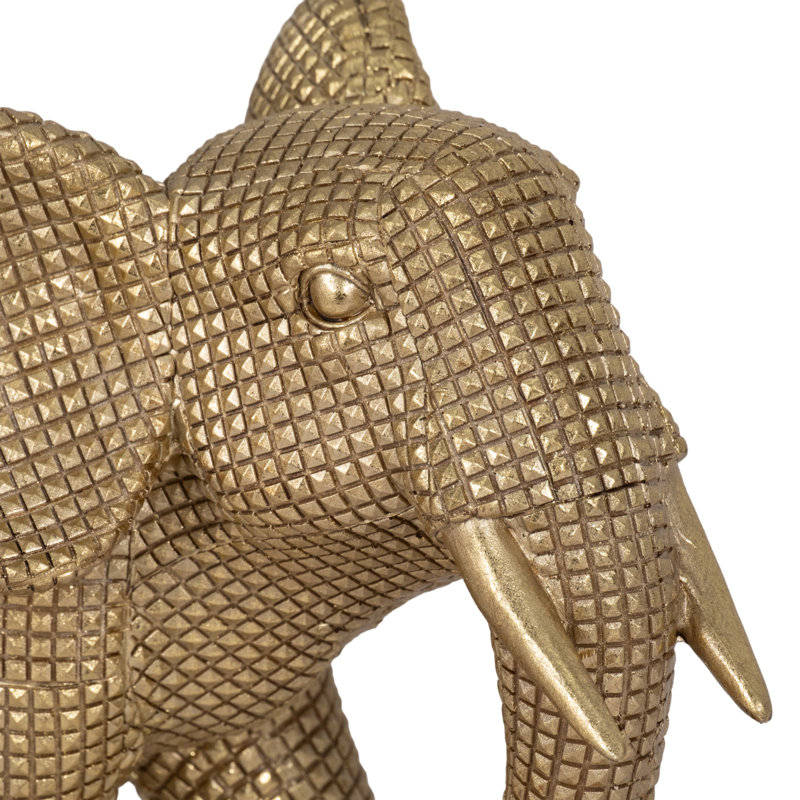 Figurine éléphant en résine et polyrésine Raeville, Doré