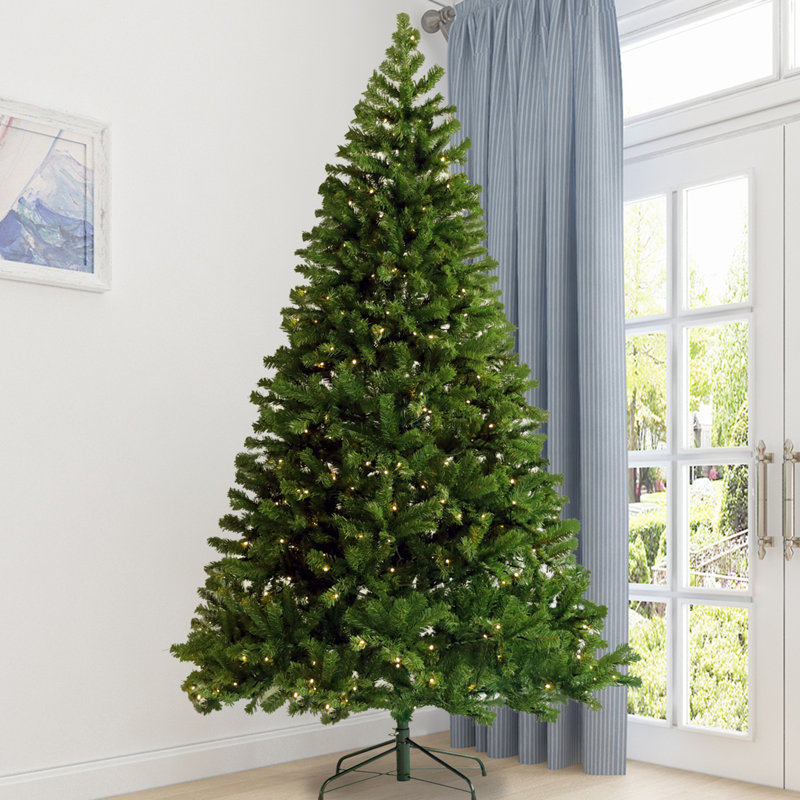 Arbre de Noël articulé artificiel pré-éclairé avec support pliable