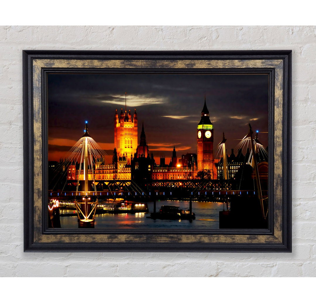 London Houses Of Parliament Lichter - Druck