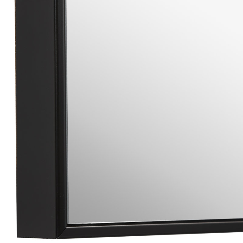 Foran Rectangle Wall Mirror, 31" H x 21" W, Black