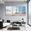 Ensemble de 3 impressions sur toile, "Winter forest Misty Forest Path with Tall Trees"-753001598