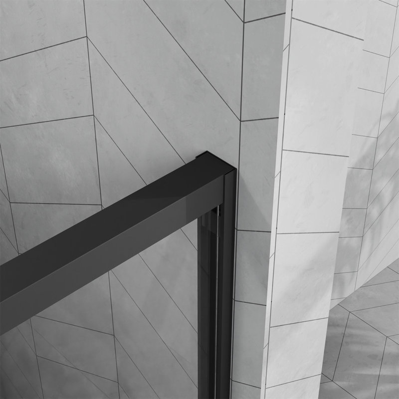 48"X72" Sliding Shower Door Combo W/ 48" White Acrylic Shower Base, Aluminum Framed Double Sliding Door, Tempered Glass Door, Matte Black