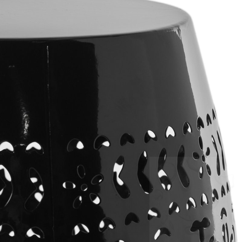 Lace Cut Barrel Shape Patiotable, Black