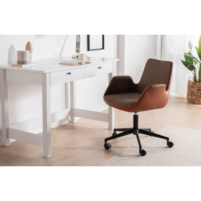 Chaise de bureau élégante, anthracite, 23,6 po x 33,9 po x 24,4 po | Revêtement 100% polyester, mousse à densité 28, hauteur de mousse 2,0 po | Pieds en métal durables, conception ergonomique pour le confort et le soutien à la maison ou au bureau