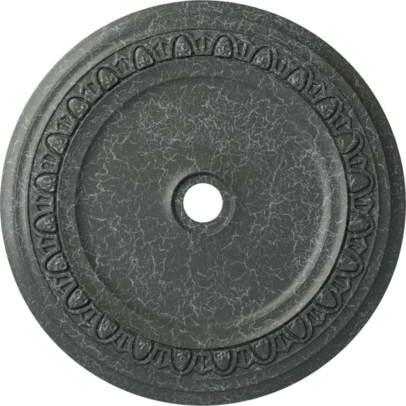 Endurathane Caputo Ceiling Medallion, 41"OD x 4"ID x 2 3/8"P (Fits Canopies up to 5 1/2"), Hand-Painted Athenian Green Crackle Finish