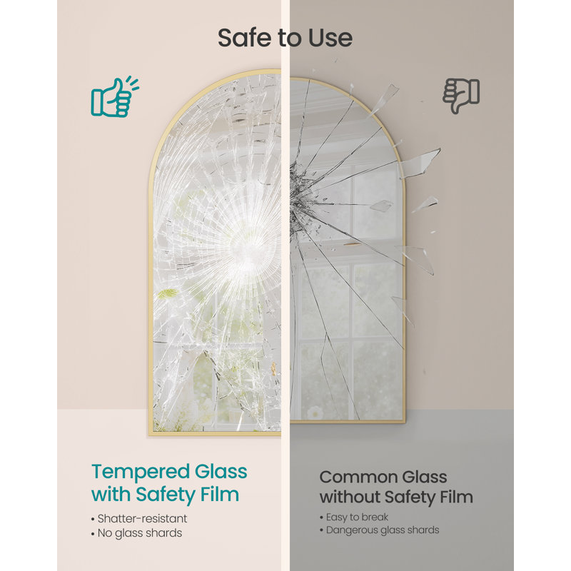 Aluminium Arch Mirror, Gold