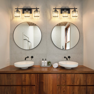 Bathroom Vanity Light With Glass Crystal Shade