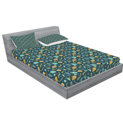 Leaves Microfiber Floral Sheet Set