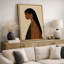 Profil de femme minimaliste dans un style géométrique brun chaud - impression d'art sur toile encadrée-1805392406-1805392405
