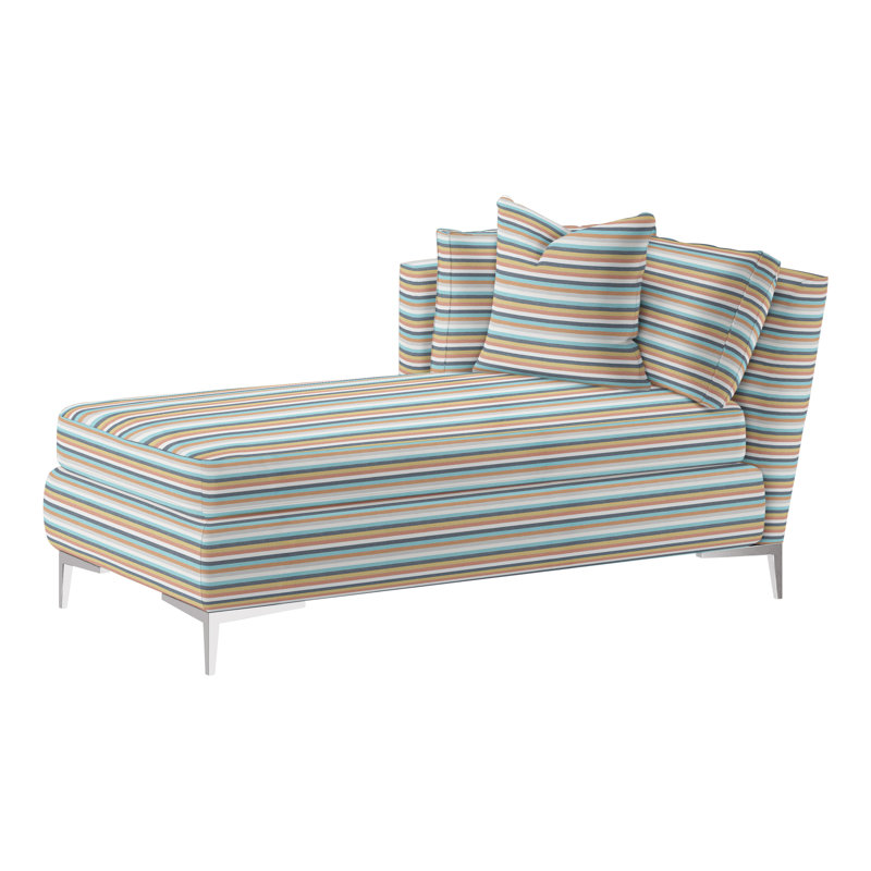 Aiden Chaise Lounge, Polished Stainless, Left Hand Facing, Bond Linen (Performance fabric) 1086-92