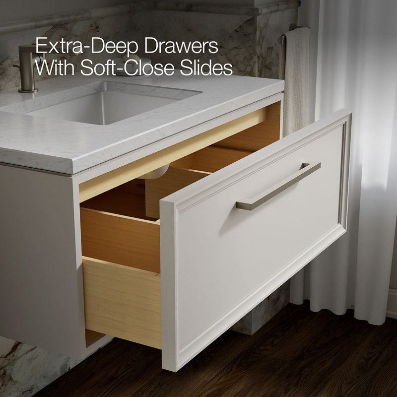 Lodern 37'' W x  23'' D x 16'' H Single Bathroom Vanity, Linen White