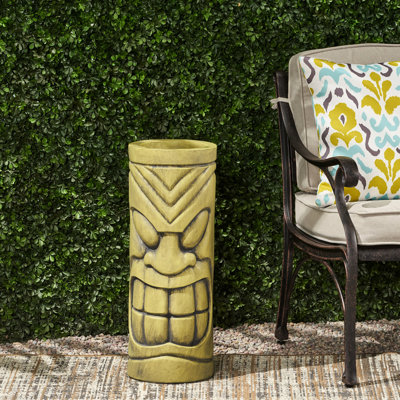 Pot à fleurs antique en fonte avec abat-jour décoratif radiant et ornement pour le visage