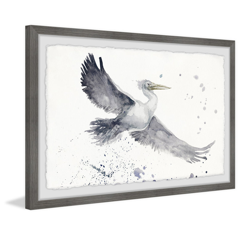Flying Seagull by Parvez Taj - Single Picture Frame Painting, 38cm H x 45cm W