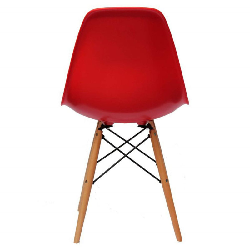 Eghard 17.5'' H Side Chair, Red, 1, SIlver