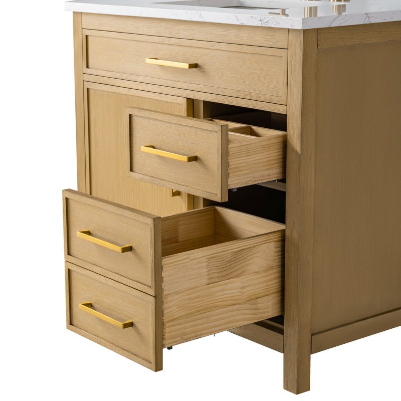 Reajean 36" Single Vanity, Sand/Brushed Bronze