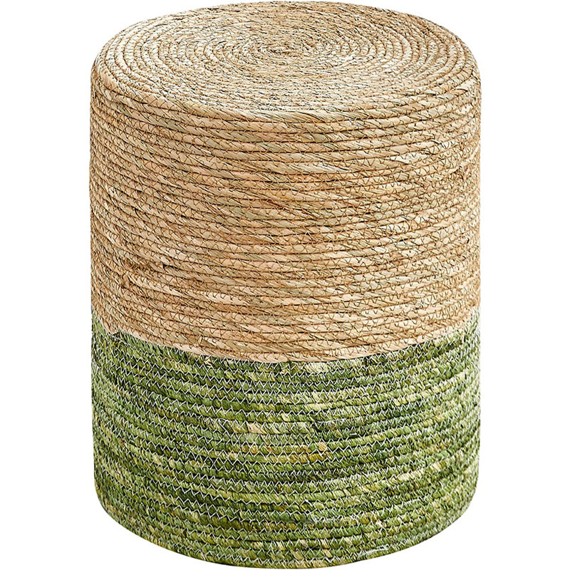 Hallissey Upholstered Pouf, Green
