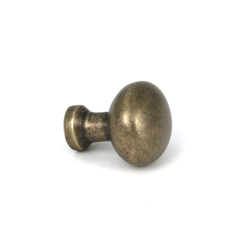Moore Cabinet Knob, Burnished Brass, 0.98" Knob Diameter