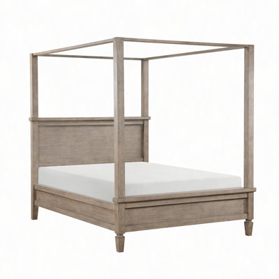 Platform Canopy Bed 1pc Durable Wooden Bedroom Furniture Poster Bed