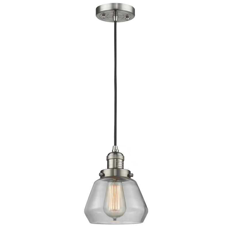 Chill 1 - Light Single Pendant, Brushed Satin Nickel, Smoked, 9" x 7" x 7"