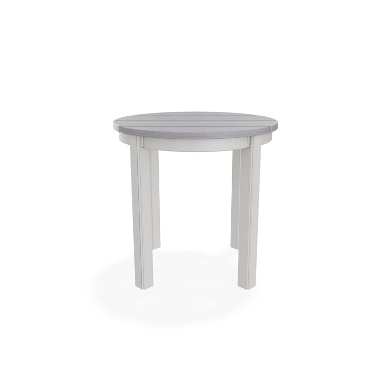 Outdoor Round Side Table, Gray/Snow