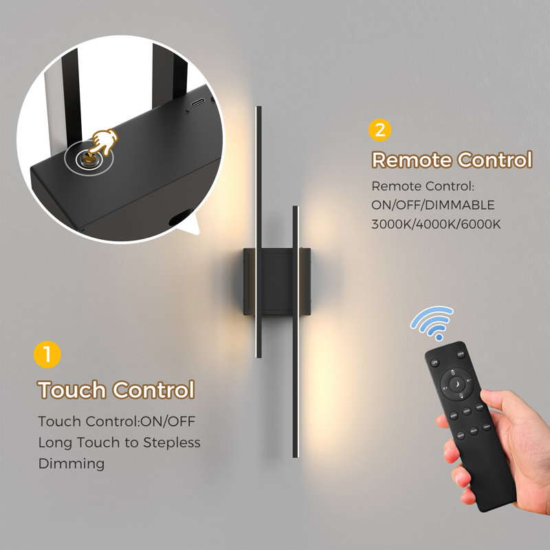 Acton 25'' Rechareable LED Wall Light Sconce, Linear Bath Bar