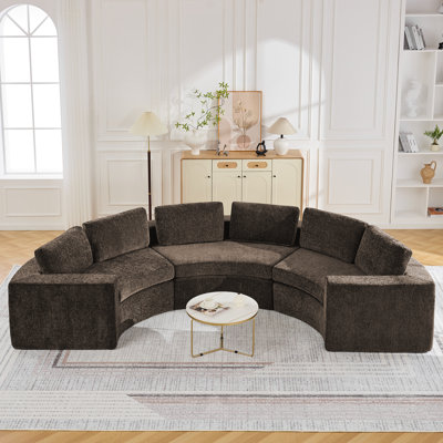 Boneless Curved Modular Sectional Sofa, 4 to 10 Seater with 8.47" Wide Arms, No Assembly Required