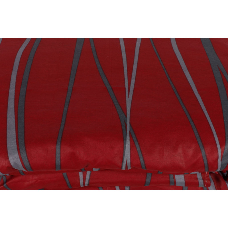 King Quilted Bedspread Set (3 Pieces), Claret Red & Anthracite, 94.5 x 86.6 inches | 65% Cotton / 35% Polyester Cover, 100% Fiber Filling, Machine Washable, Envelope & Button Closure, Elegant Home Decor