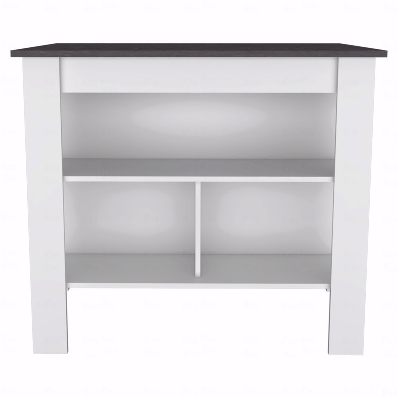Kitchen Island, Four Legs, Three Shelves