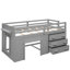 Lit mezzanine simple avec armoire et tablette - gris-361414797