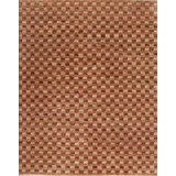 Textures Hand Knotted Wool Area Rug in Red