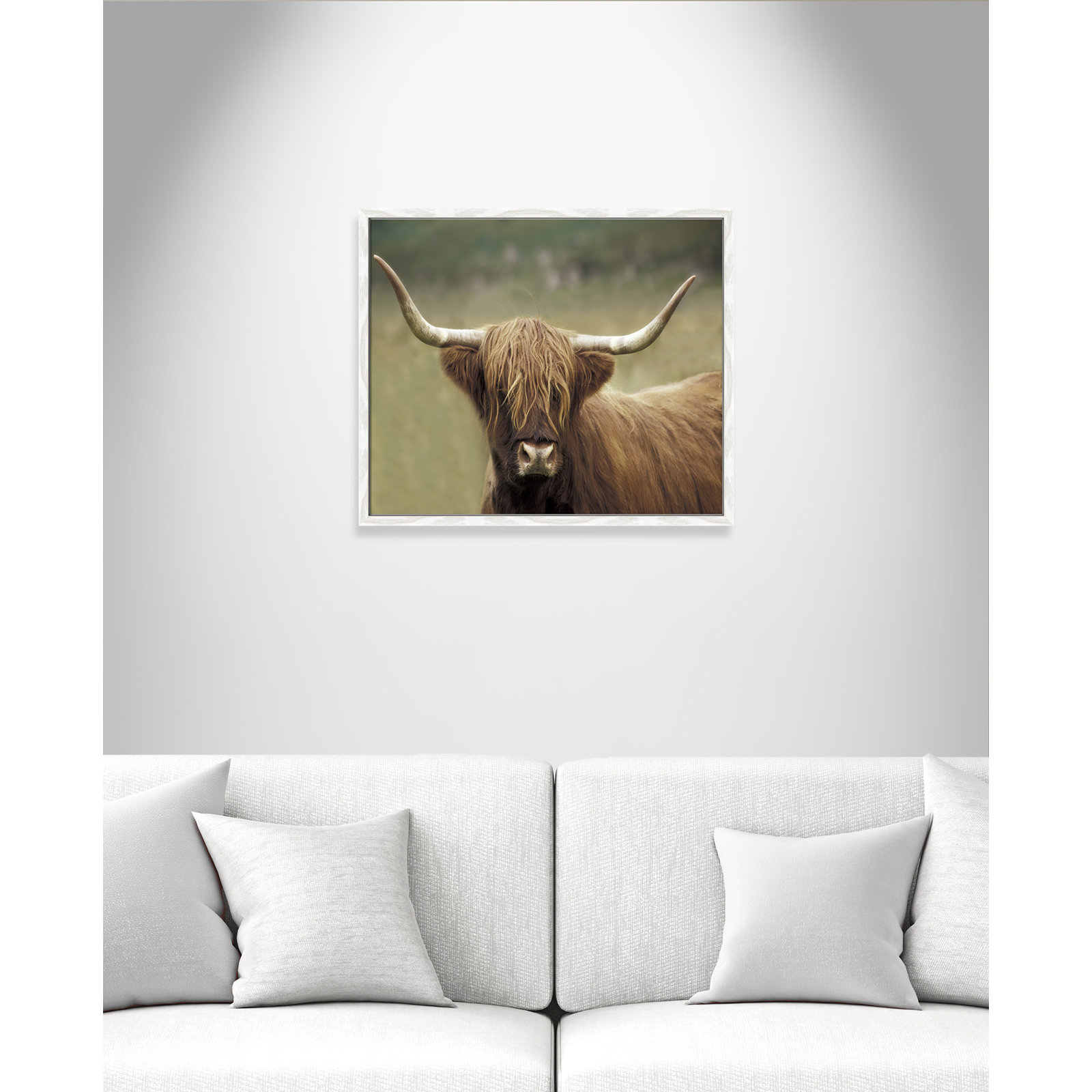 Frederic "Highland Afternoon" Print, 21.5" H x 25.5" W x 0.75" D, White Wood Grain Framed