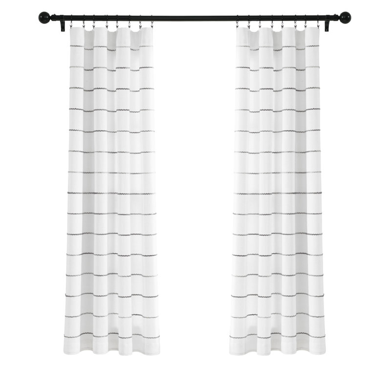 Paire de rideaux semi-transparents Reyna, Gris, l 40 po x L 108 po