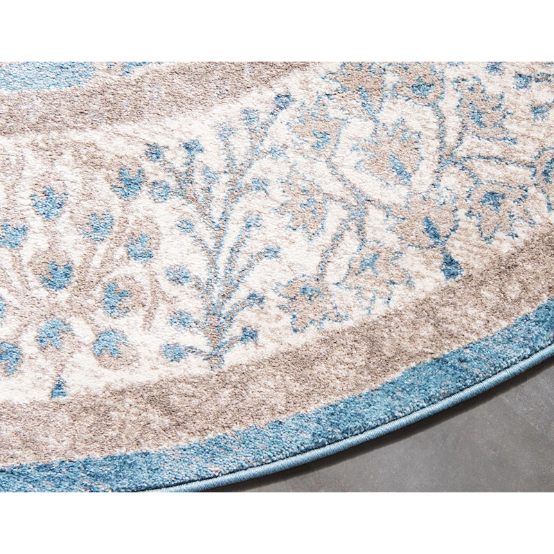 Linz Floral Indoor Rug, Round 7'3"