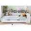 Lit de jour en bois avec tablettes de rangement, lit multifonctionnel avec lit gigogne et bureau d'étude-411904009-411904055