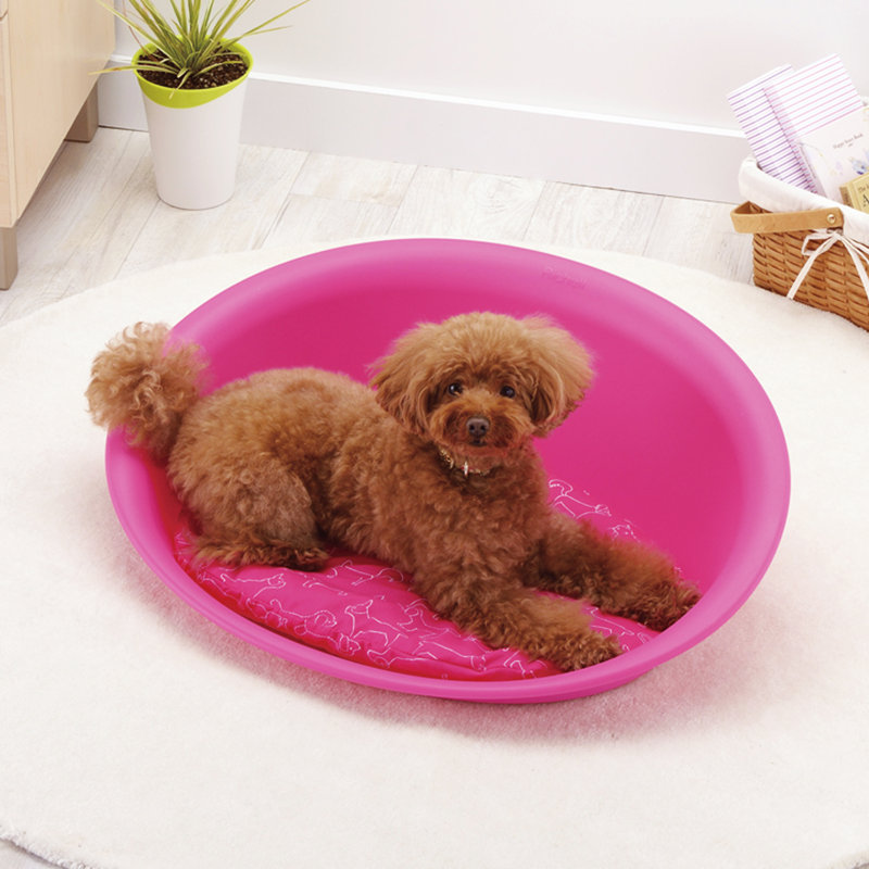 Tapis de lit ovale pour animal de compagnie, Moyen (l 26,4 po x P 19,9 po x H 8,3 po), Rose