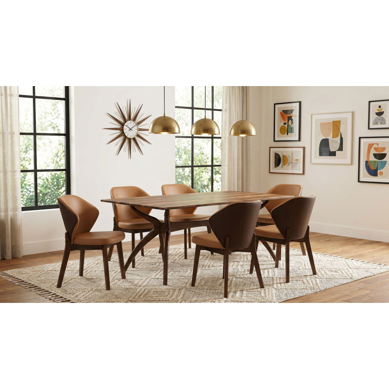 Randolph 7-Piece Smart Top Rectangular Dining Set Sheesham and Brown