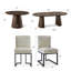 Ensemble de salle à manger extensible de 47 à 83 po avec chaises rembourrées pour 4 à 8 personnes-132434499-132434504