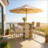 5 Piece Wicker Patio Bar Set With High Top Table And Shelves-804861331