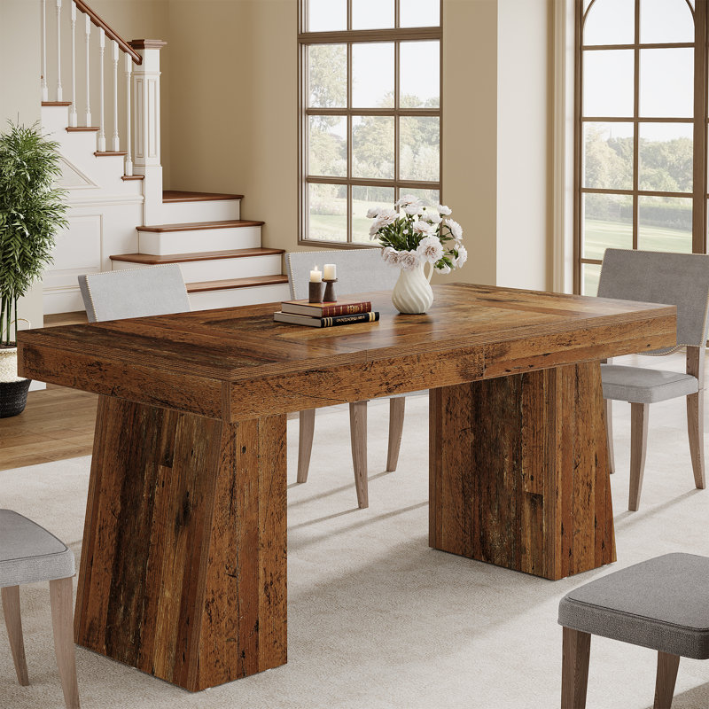 55-Inch Dining Table for 2-4, Mix Brown