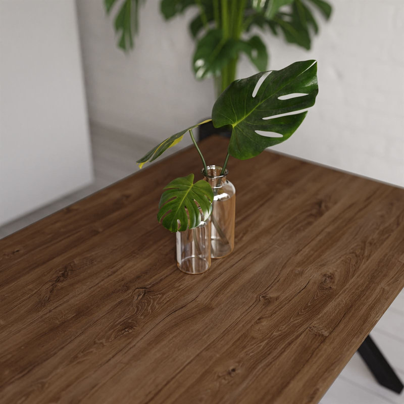 Tirrell Rectangular Restaurant Table, 76cm H x 198cm L x 85cm W, Stirling Oak