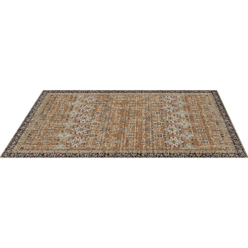 Large Area Rug 6 X 9 Ft Anti-Skid Tear-Resistant Floor Mat Vintage Brown Green, Rectangle 6' x 9'