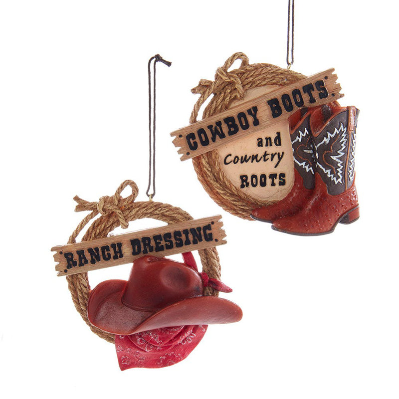 Ensemble de 2 figurines suspendues Western Lasso