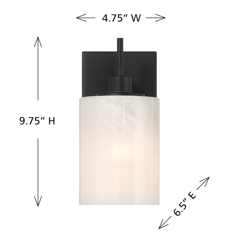 Volkward 1-Light Wall Sconce in Matte Black, Matte Black